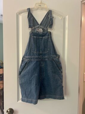 bill blass Light Blue Denim Overalls with Red Logo Tag